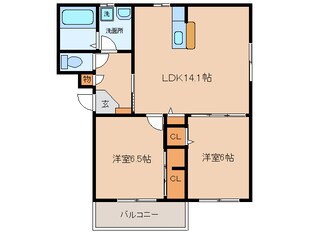 新在家 徒歩1分 3階の物件間取画像